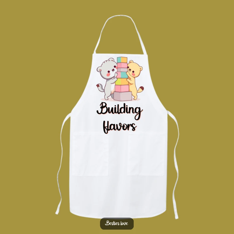 Funny Bestie Animals Block Tower Apron: Cook Up Some Hilarious Projects