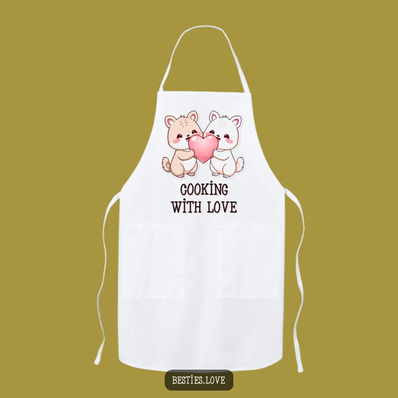 Funny Kitchen Animal Heart Apron: Cook with Love and Laughter