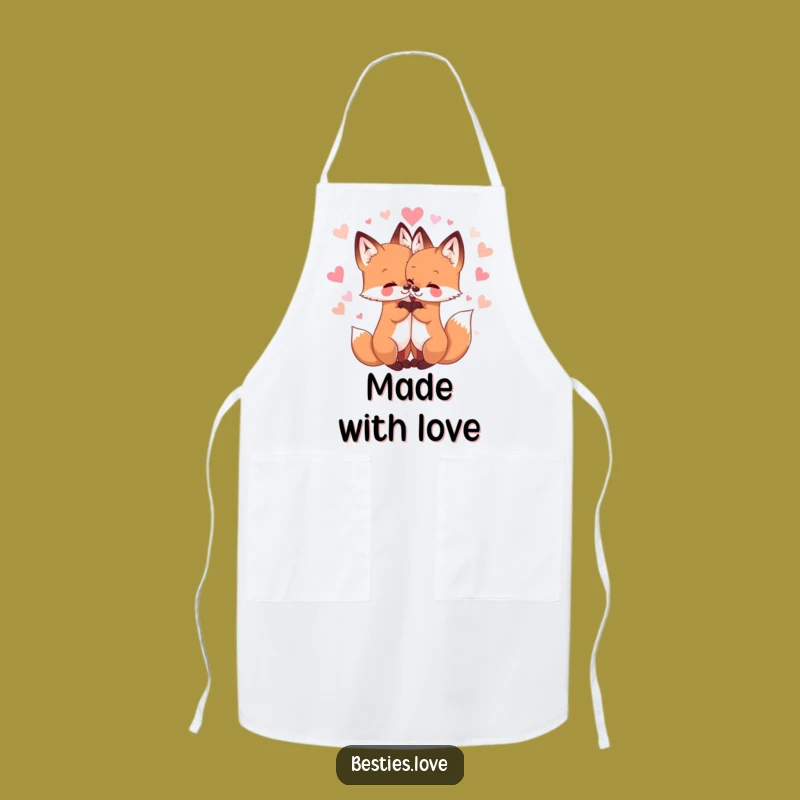 Cute Funny Fox Friends Hug Apron - Adorable Animal Kitchen Decor Gift