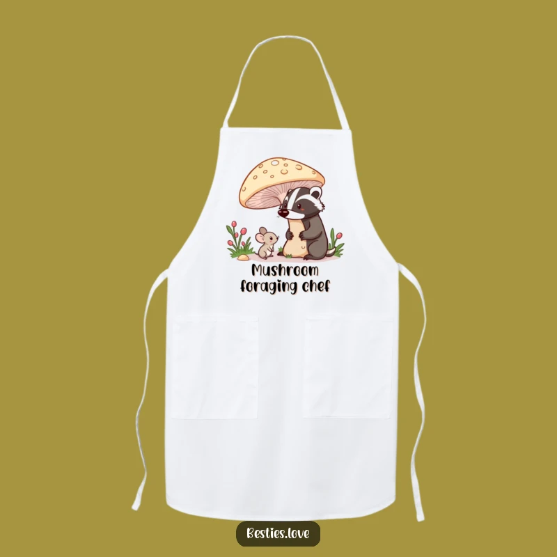 Cute Funny Shy Mouse Badger Apron - Forest Friends Kitchen Gift