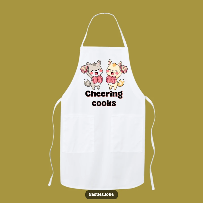 Funny Animal Friends Cheering Apron: Cook Up Some Hilarious Support