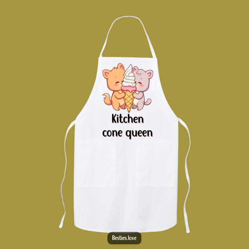 Funny Animal Ice Cream Friends Apron - Sweet Kitchen Fun