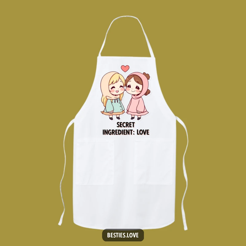 Funny Best Friends Secret Message Apron: Kitchen Whispers Gift