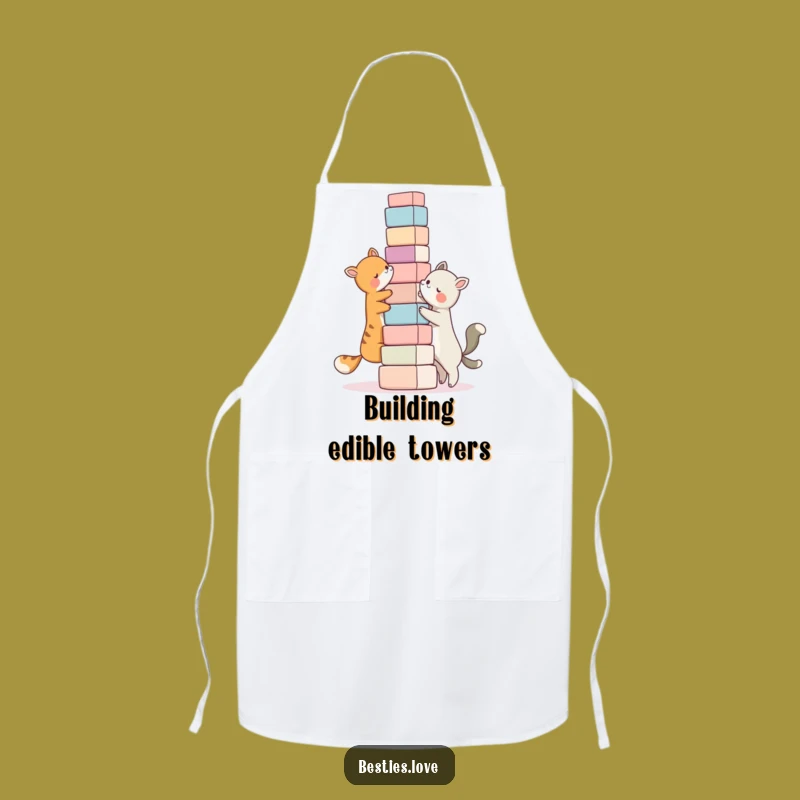 Funny Bestie Block Tower Apron, Animal Pals Kitchenwear, Great Funny Gift