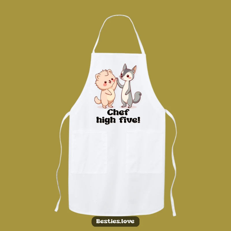 Funny Friends High-Five Apron, Kawaii Pals Kitchenwear, Great Funny Gift