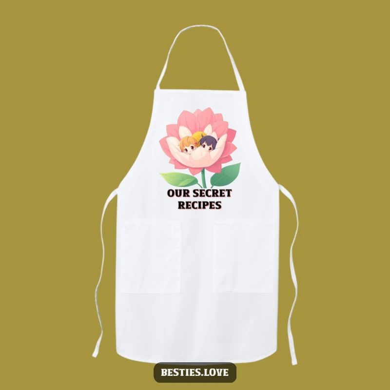 Funny Flower Characters Apron - Vibrant Kitchen Fun Gift