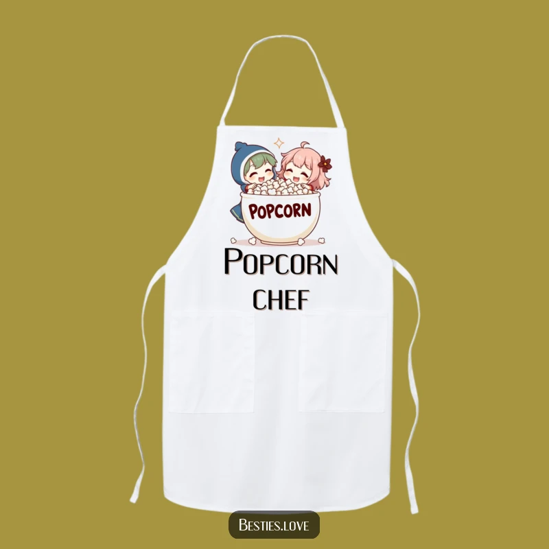 Funny Popcorn Laugh Apron - Kitchen Humor & Movie Night Design