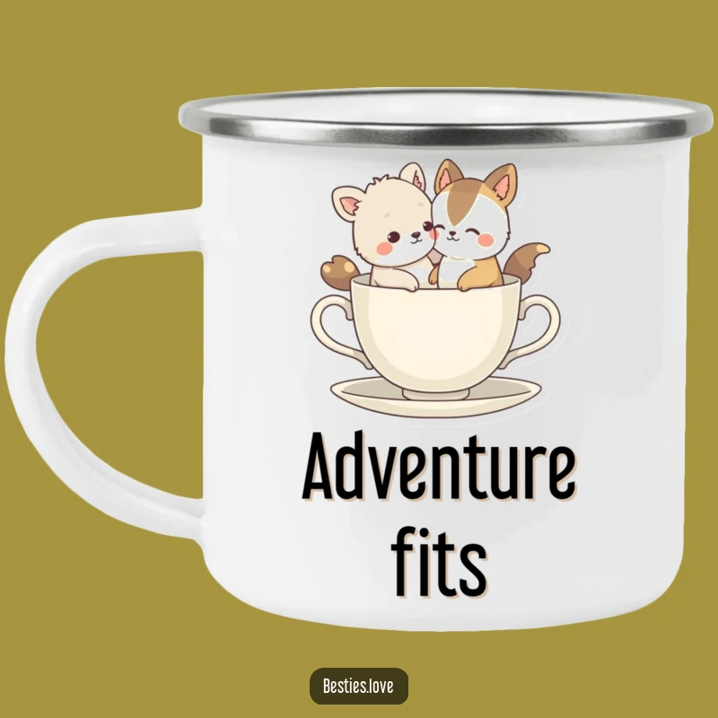 Funny Bestie Animals Tiny Teacup Camping Mug: Adventure Fuel for Your Hilarious Duo