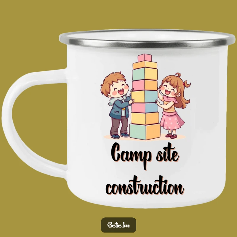 Durable Funny Best Friends Block Tower Camping Mug: Outdoor Building Fun