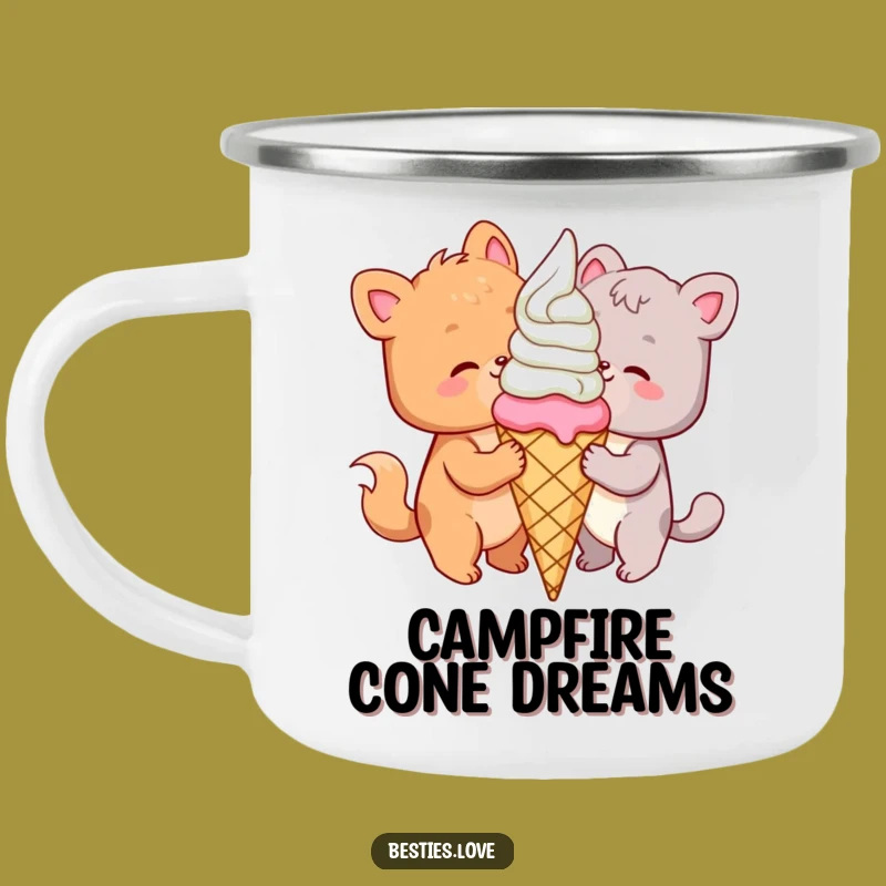 Funny Animal Ice Cream Friends Camping Mug - Sweet Adventure Sip