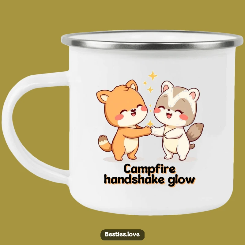 Funny Animal Silly Handshake Camping Mug - Playful Outdoor Greeting