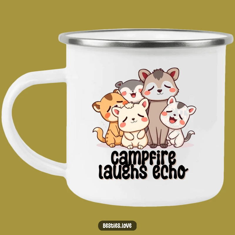 Funny Animal Laughing Friends Camping Mug - Hilarious Outdoor Laughter