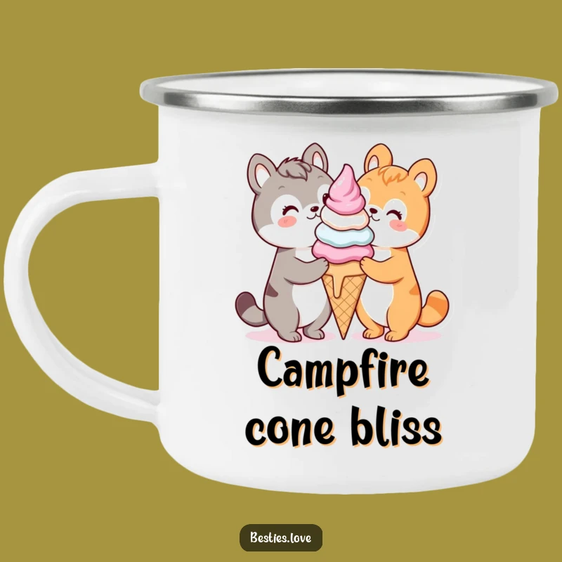 Durable Funny Kawaii Ice Cream Camping Mug, Sweet Outdoor Gift
