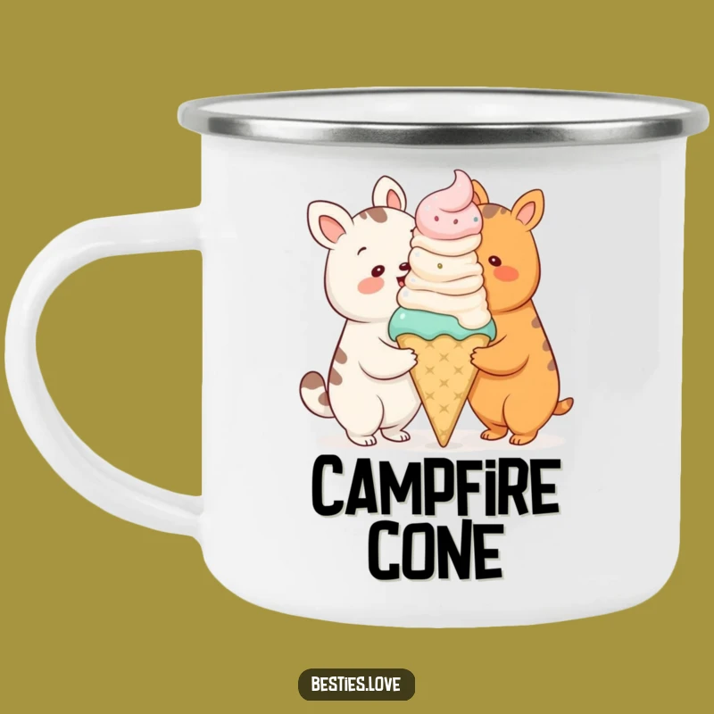 Funny Animal Ice Cream Cone Camping Mug - Adventure Treat