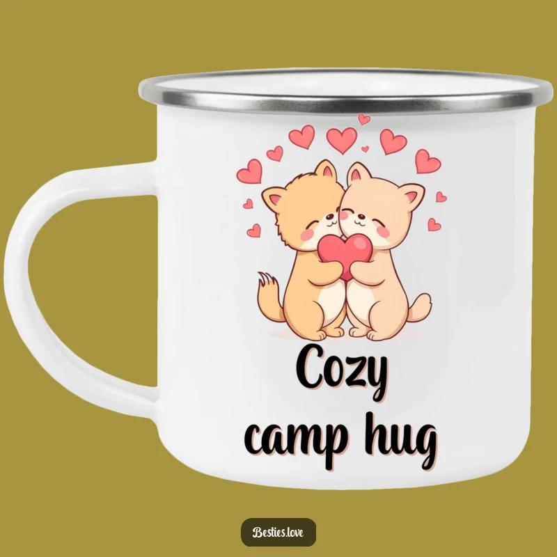 Funny Hugging Animals Camping Mug: Love Drinkware, Blissful Outdoor Gift