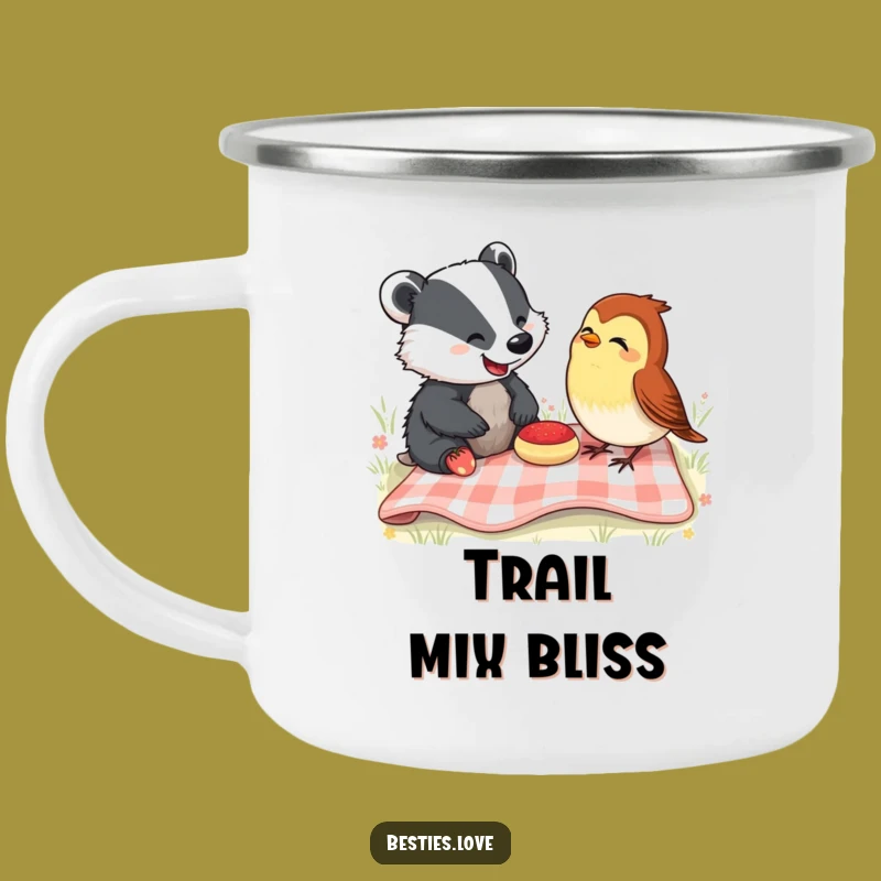 Funny Picnic Pals Camping Mug: Laughs by the Fire with Badger & Robin, Great Funny Gift