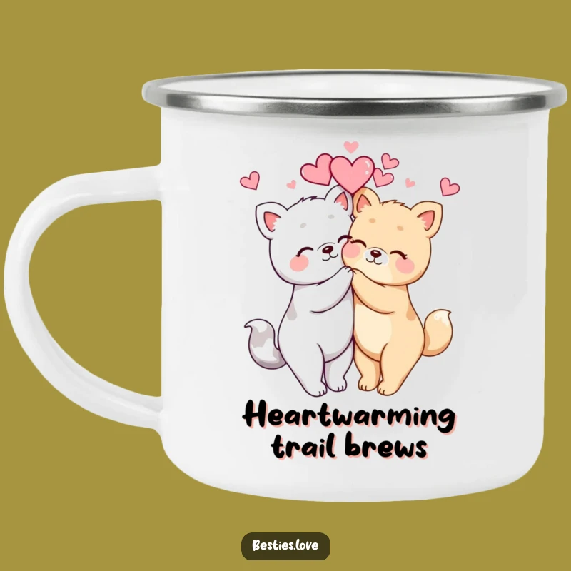 Funny Kawaii Animal Hug Camping Mug: Durable Outdoor Cup, Cute Gift
