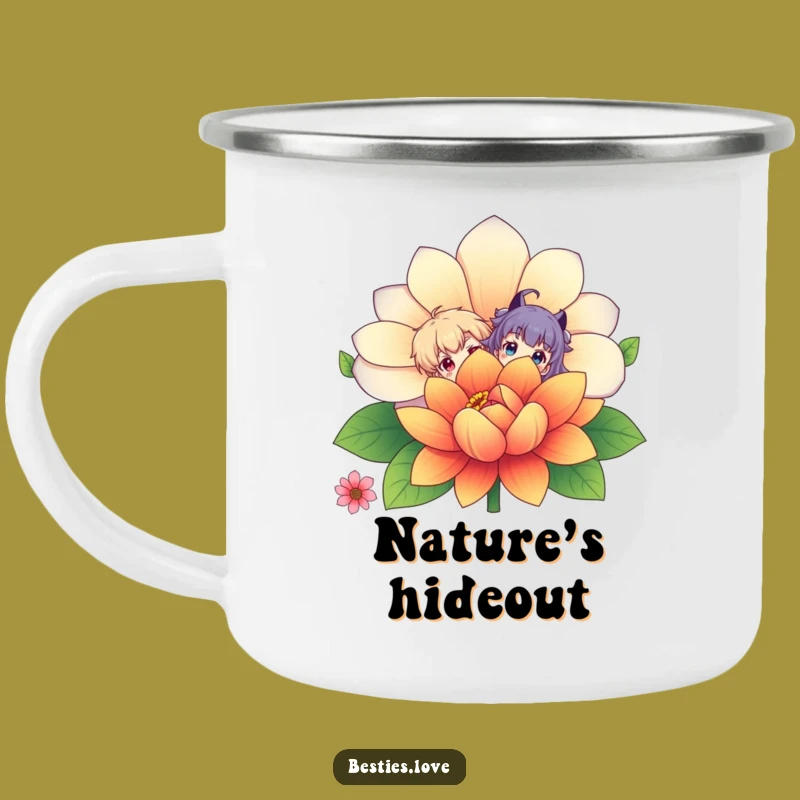 Funny Flower Peek-a-Boo Camping Mug - Durable & Hilarious Outdoor Drinkware