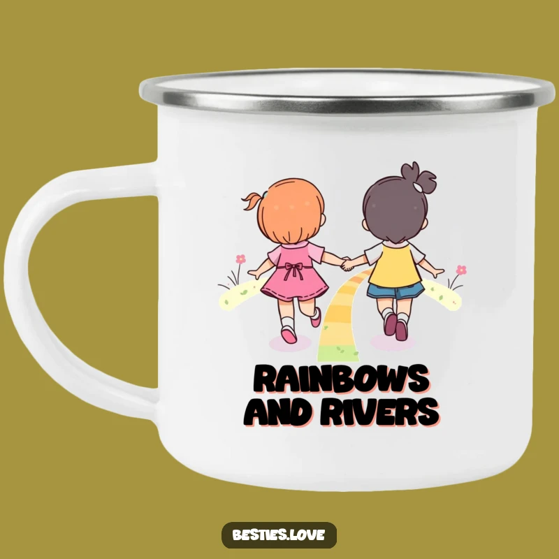 Funny Rainbow Friends Skipping Camping Mug - Outdoor Magic Gift