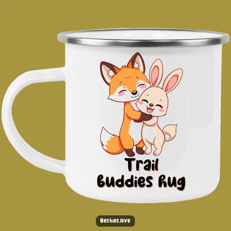 Funny Fox and Bunny Camping Mug: Friendship Adventures Outdoors