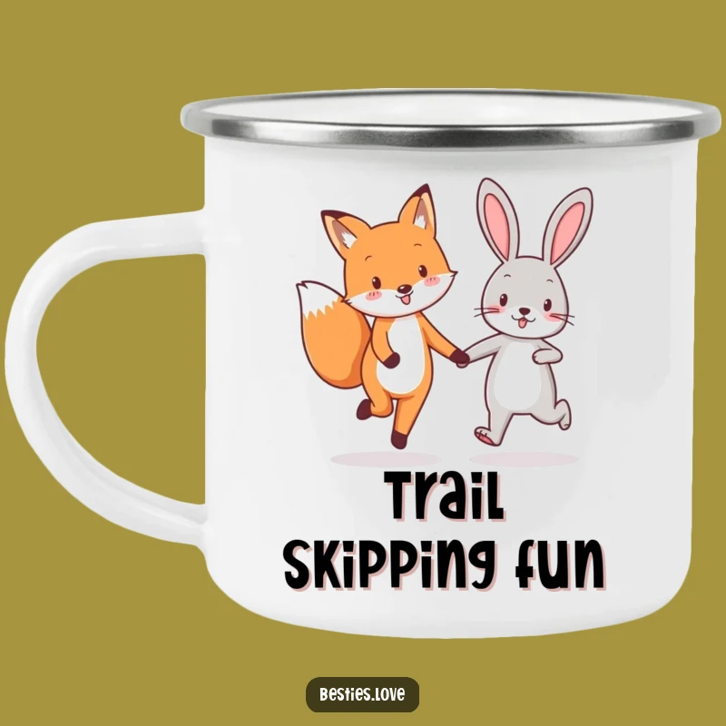 Funny Fox & Rabbit Best Friends Camping Mug - Adventure Buddy Gift