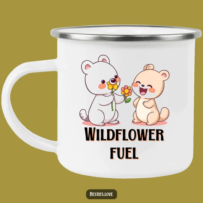 Funny Enamel Flower Animal Camping Mug: Sip with Sweetness