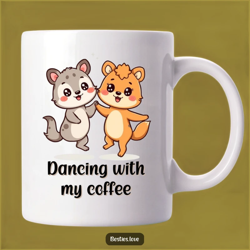Funny Dancing Animals Starry Eyes Mug - Joyful Celebration Gift