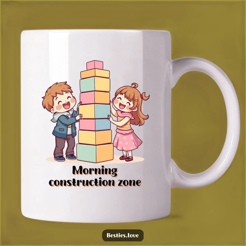 Funny Best Friends Block Tower Mug: Hilarious Friendship Building Gift