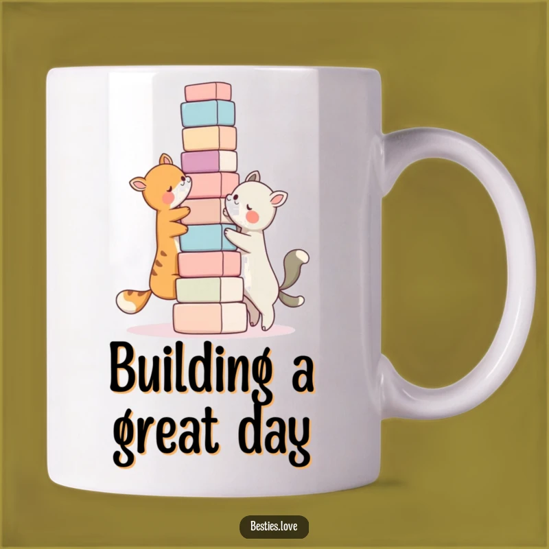 Funny Bestie Block Tower Mug, Animal Pals Mug, Perfect Funny Gift