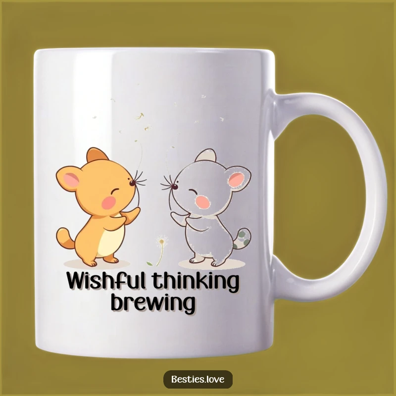 Funny Dandelion Wishes Animals Mug - Whimsical Friendship Gift