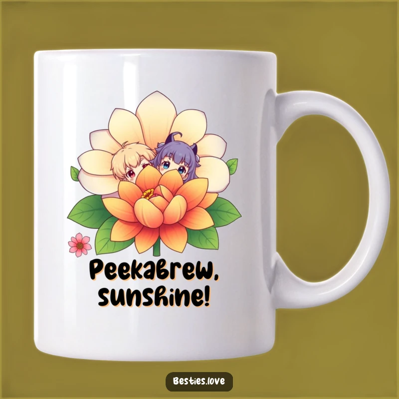 Funny Flower Peek-a-Boo Mug - Hilarious Character Design, Perfect Gift