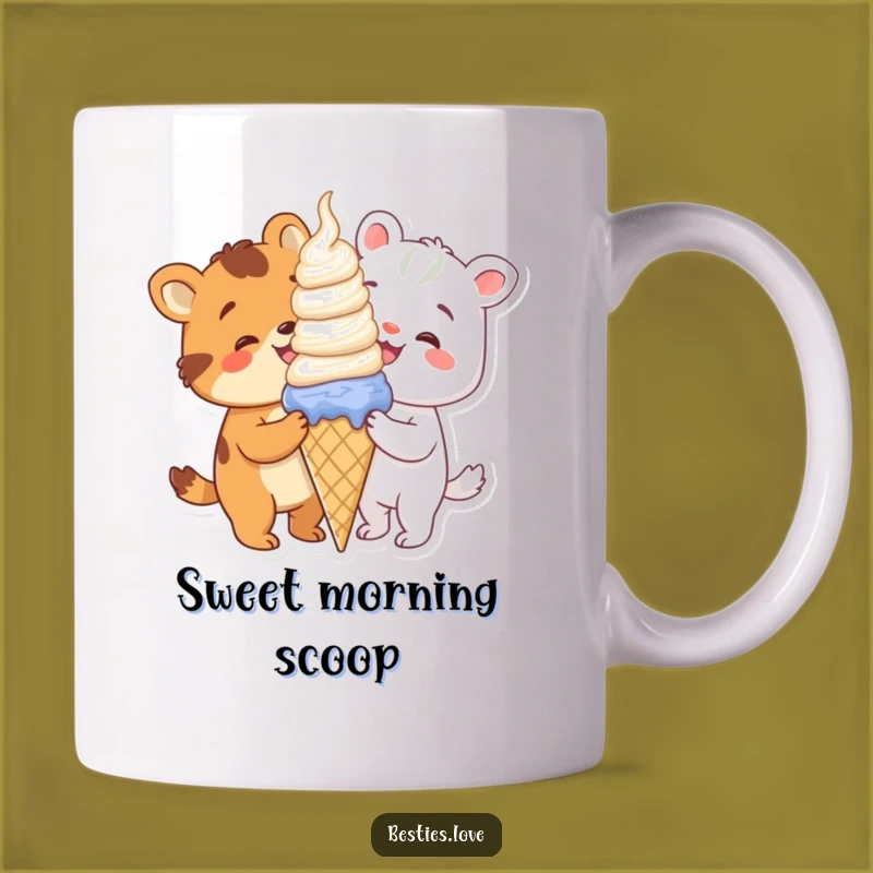 Funny Animal Ice Cream Mug: Sweet Friendship Treat, Perfect Gift