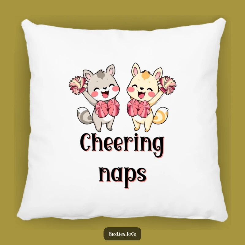 Funny Animal Friends Cheering Pillow: Cuddle Up with Encouragement