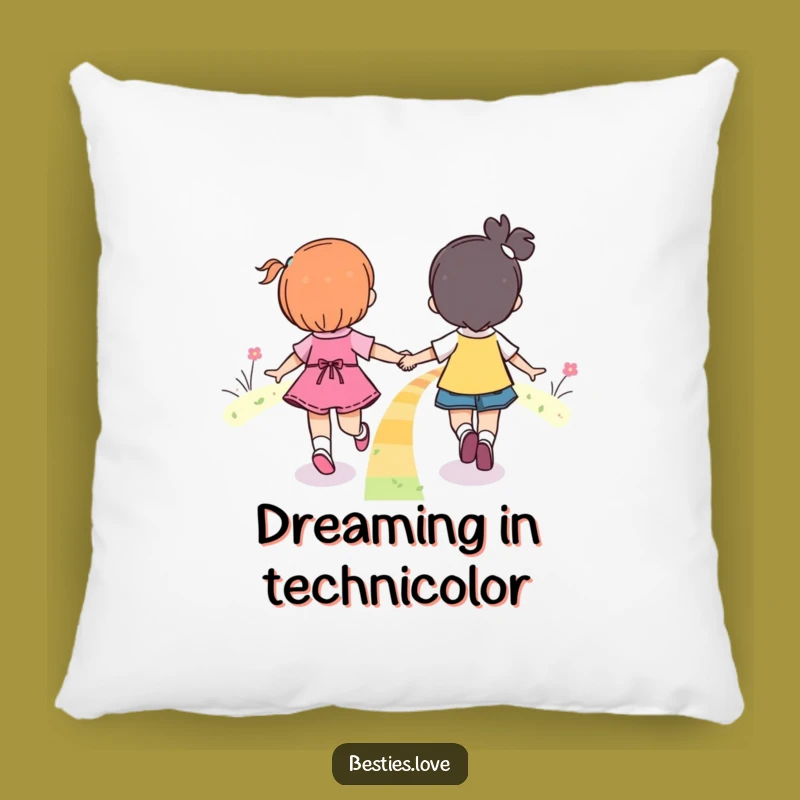 Funny Rainbow Friends Skipping Pillow - Cozy Dreamy Comfort Gift