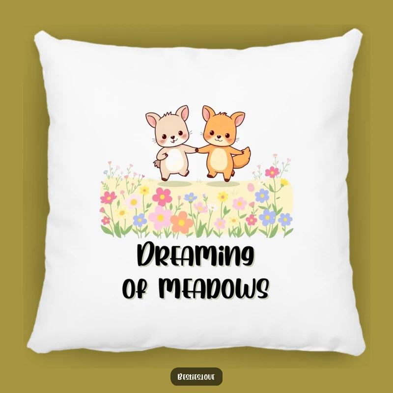 Funny Animal Friends Pillow: Cozy Cuddles of Joyful Skipping