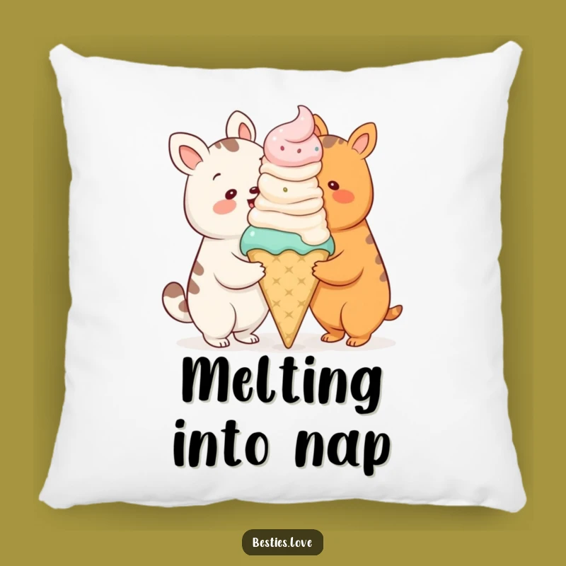 Funny Animal Ice Cream Cone Pillow - Cozy Sweetness