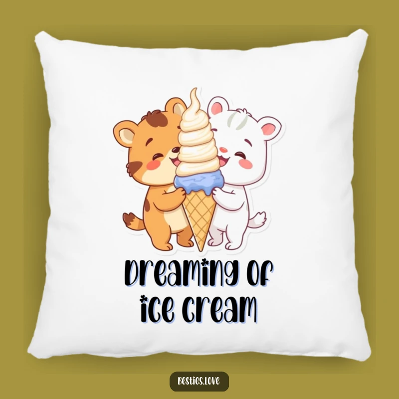 Funny Animal Ice Cream Pillow: Cozy Treat Cushion, Perfect Gift