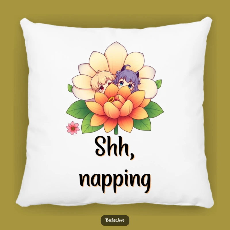 Funny Flower Peek-a-Boo Pillow - Cozy & Comical Character Accent Cushion