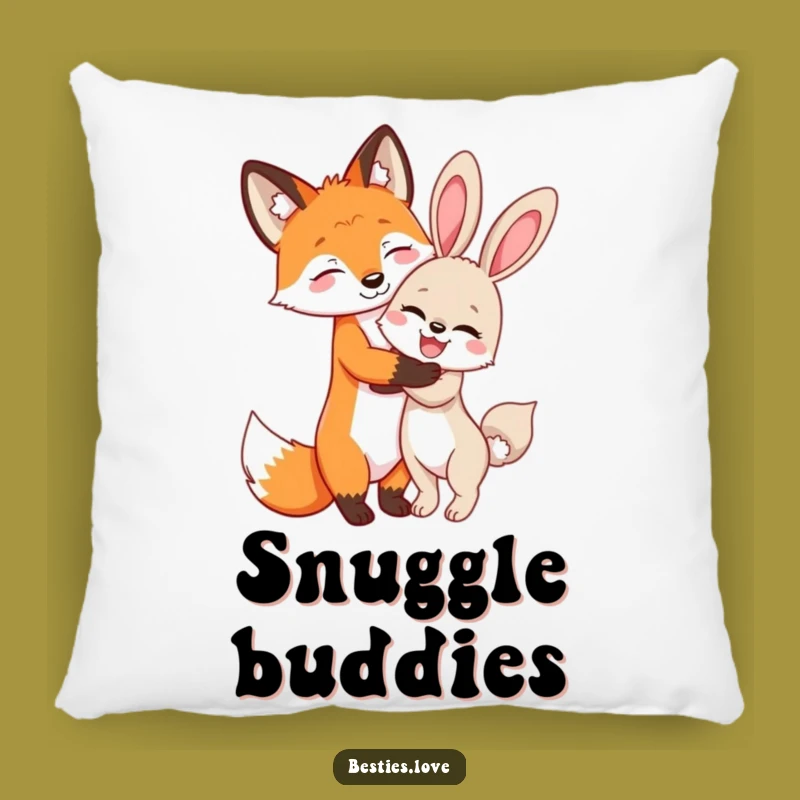 Funny Fox and Bunny Pillow: Cozy Comfort of Best Friends
