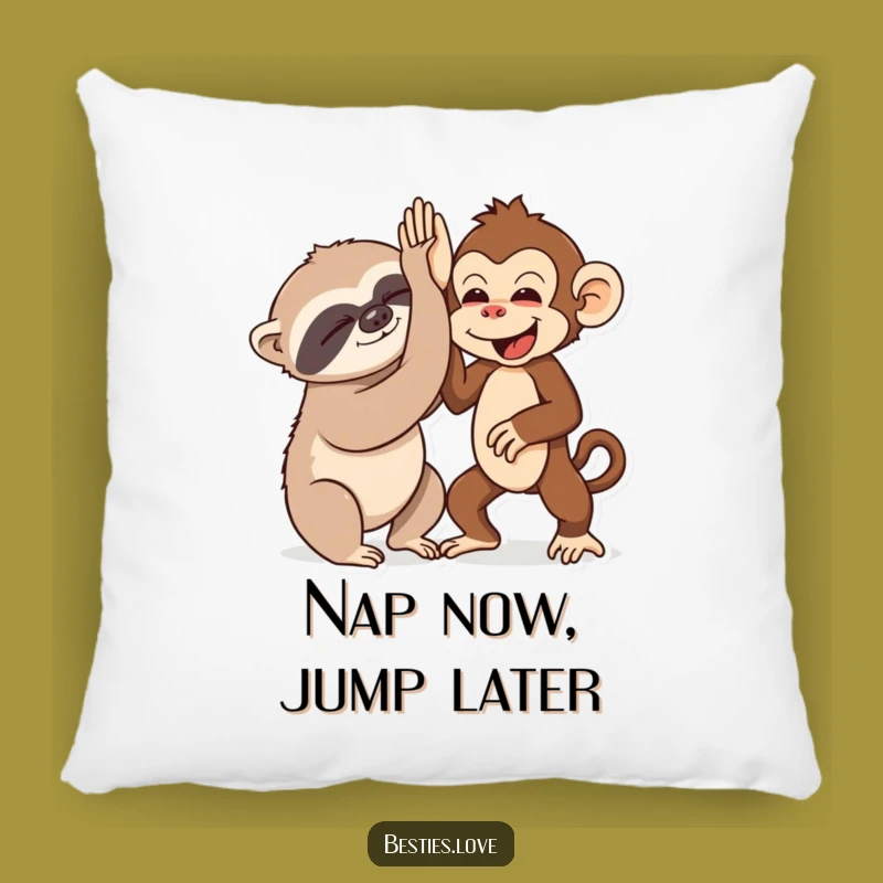 Funny Sloth & Monkey High-Five Pillow - Cozy Comfort Gift!