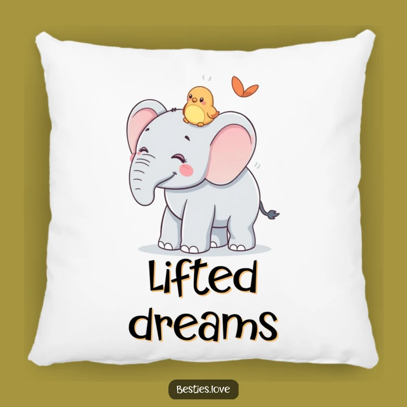 Funny Gentle Giant Pillow: Cozy Elephant & Bird Ride, Perfect Funny Gift