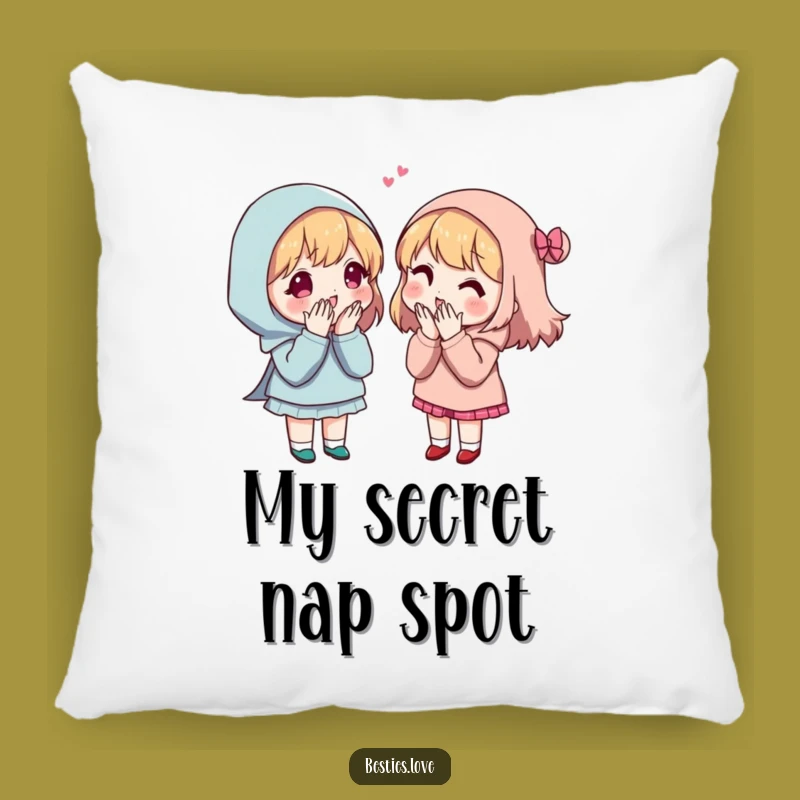 Funny Secret Sharing Friends Pillow - Cozy Humorous Comfort Gift