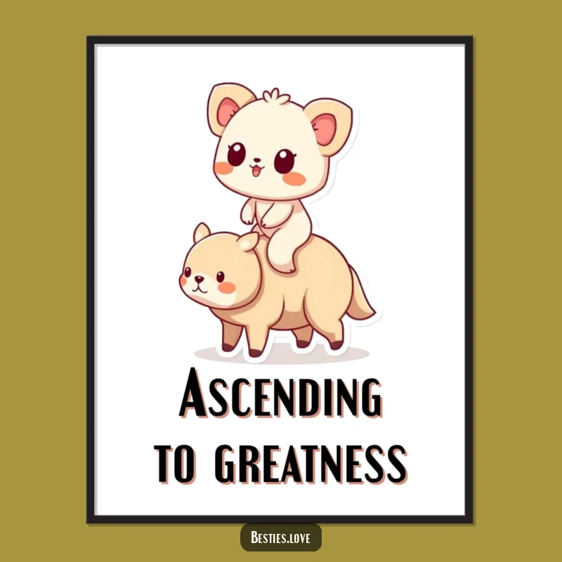 Funny Animal Friends Riding Digital Art - Adorable Decor Gift