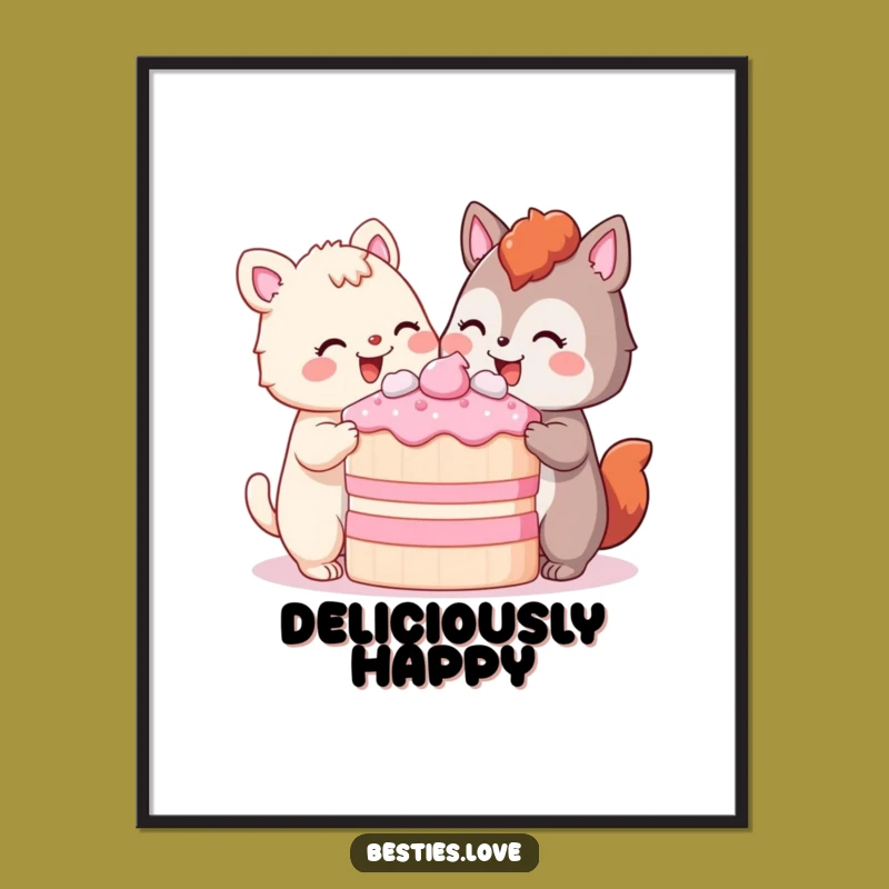 Funny Digital Art Print: Shared Indulgence - A Deliciously Funny Gift for Art Lovers!