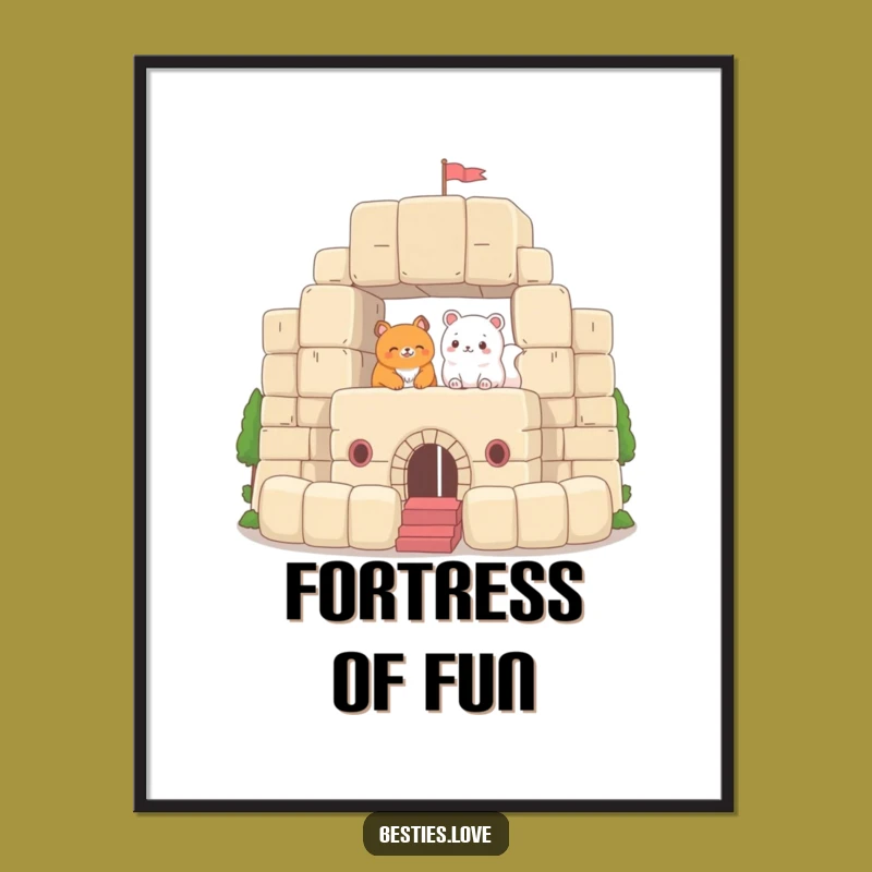 Funny Digital Art Print: Fort Dreams - A Whimsically Funny Gift for Art Lovers!