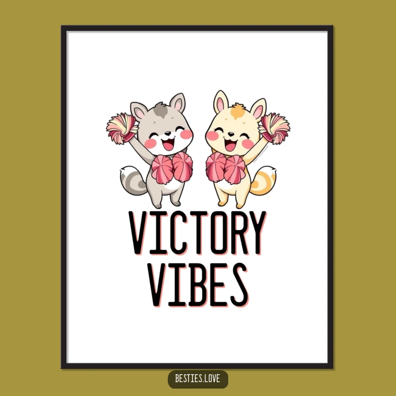 Funny Animal Friends Cheering Digital Art: Instant Hilarious Positivity