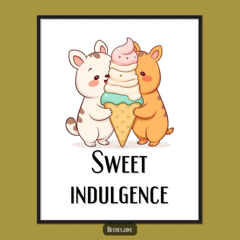 Funny Animal Ice Cream Cone Digital Art - Instant Sweetness
