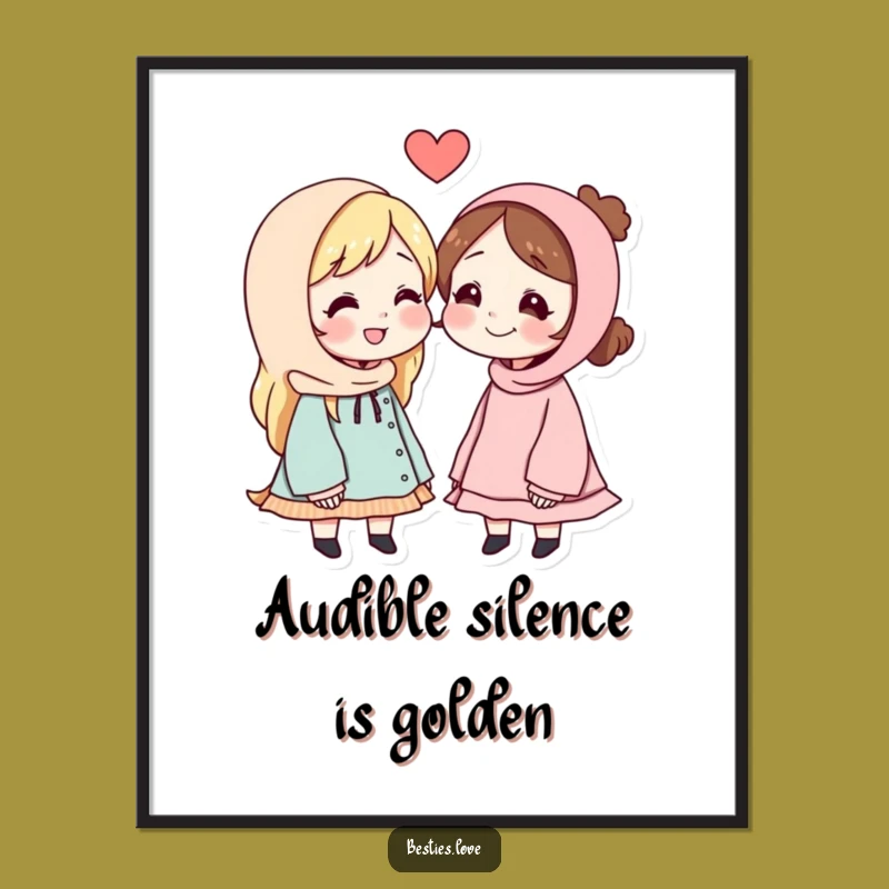 Funny Best Friends Secret Message Digital Art: Intriguing Friendship