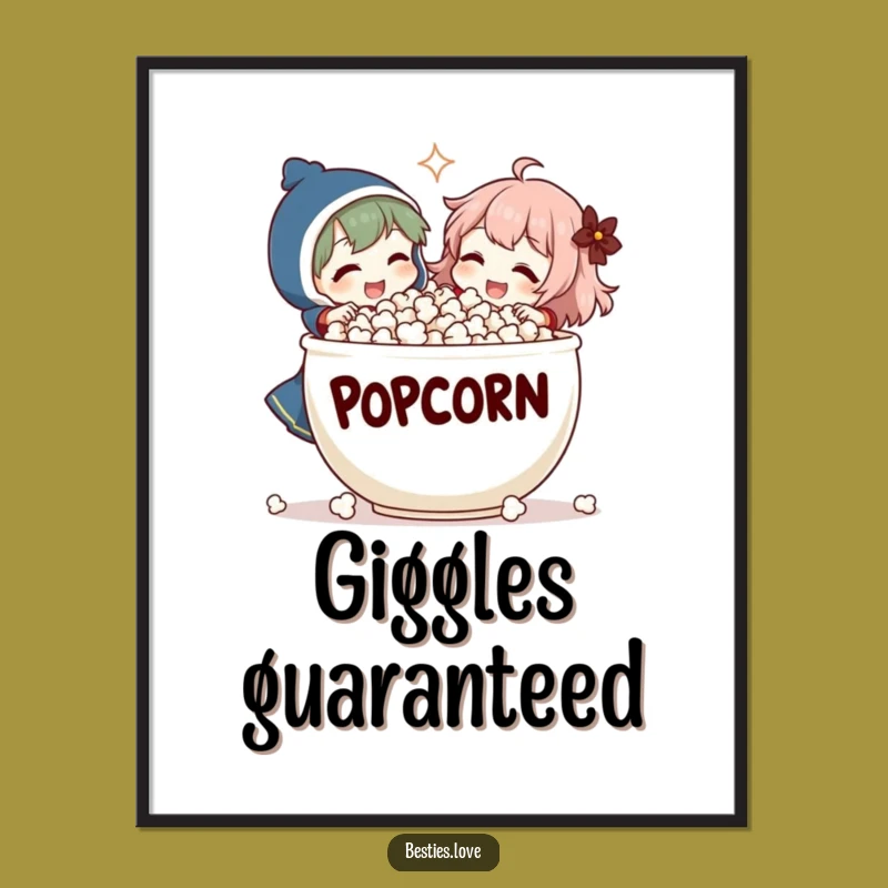 Funny Popcorn Laugh Digital Art - Instant Comedic Download, Fun Decor