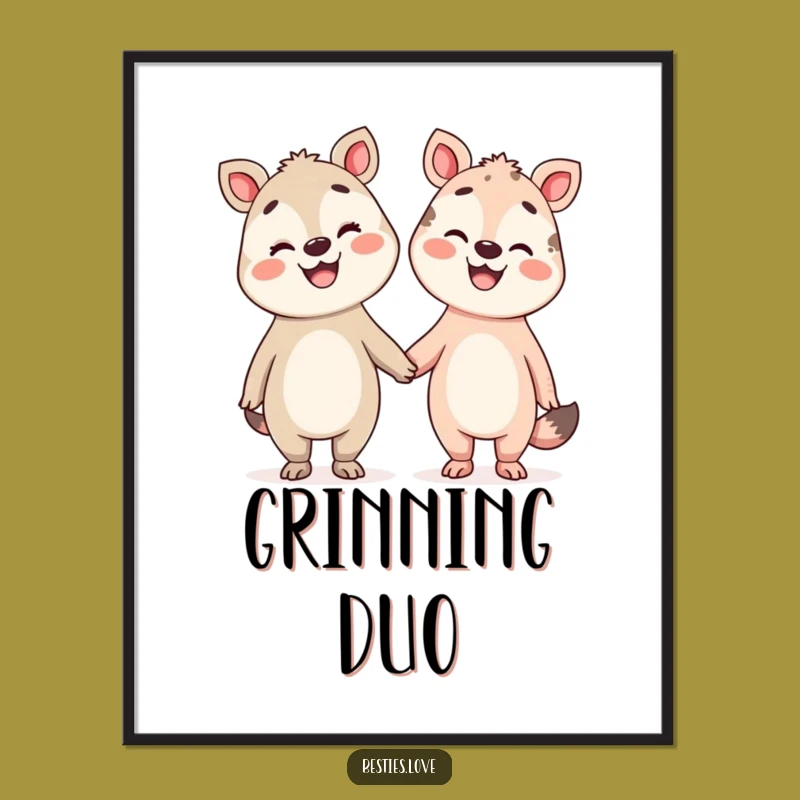 Funny Pals Digital Art - Silly Duo, Downloadable Funny Gift Art